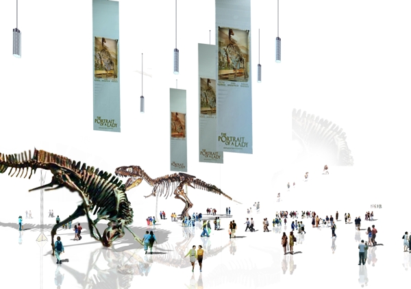 恐龙人群素材图片