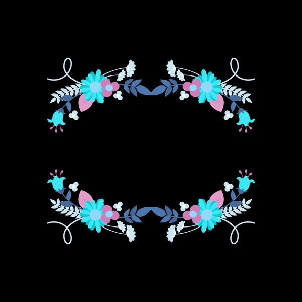 花环桂冠装饰彩色小清新装饰素材设计
