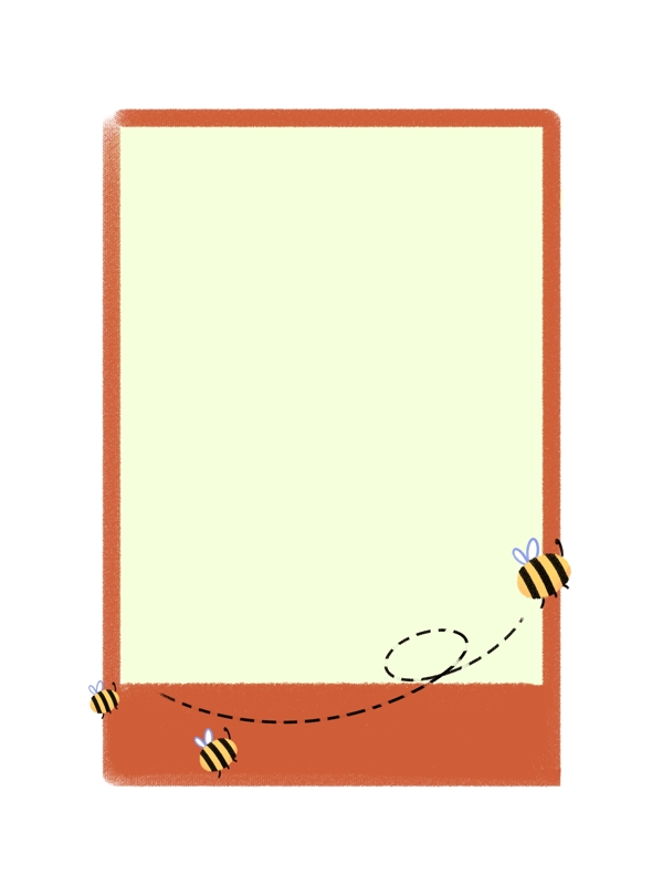 创意手绘卡通动物可爱小蜜蜂对话框边框
