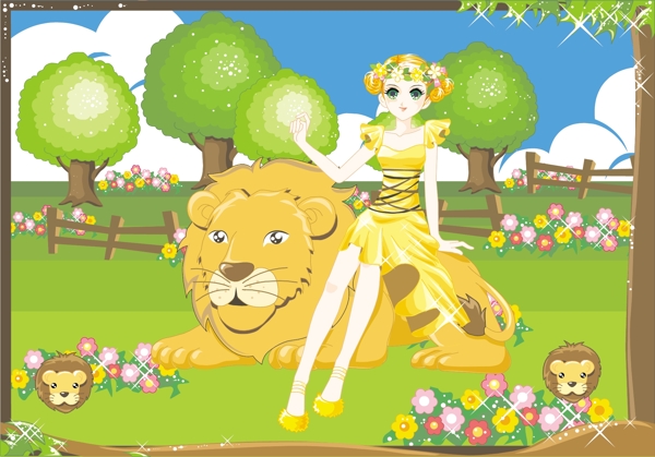 梦幻公主卡通十二生肖狮子座图片