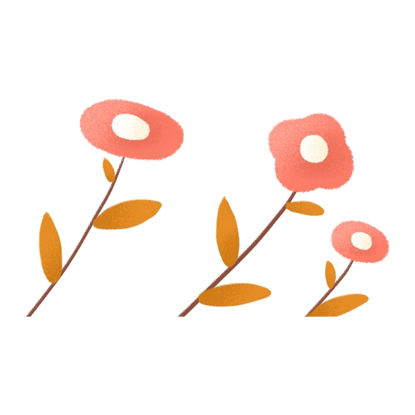 粉色手绘花卉装饰PNG免抠图