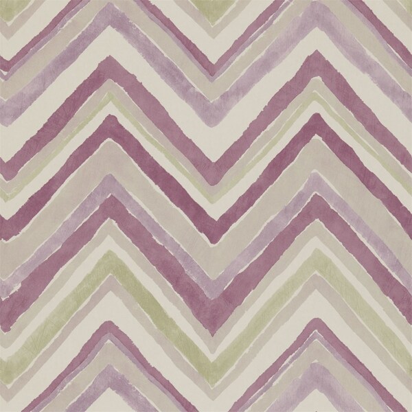 紫色波浪形花边布艺壁纸