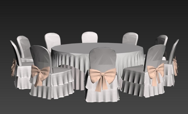 3Dmax宴会桌桌椅