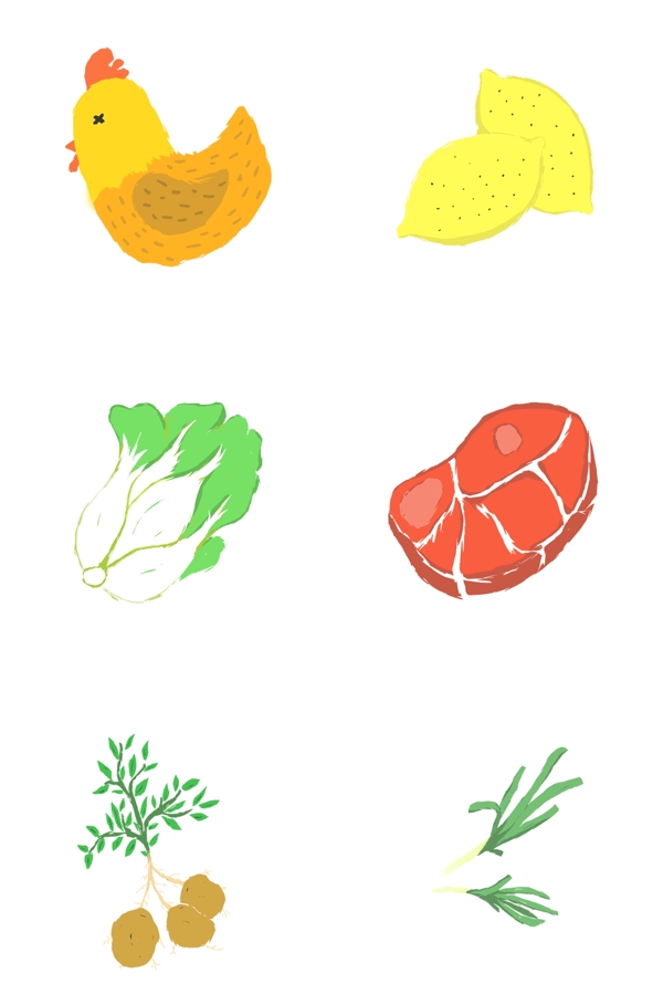 原创手绘蔬菜食物插画