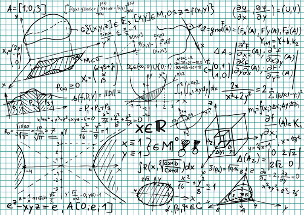 数学草稿图01矢量素材