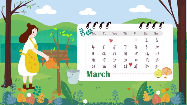 2019创意日历之三月植树节