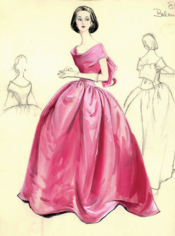 粉色公主裙设计效果图