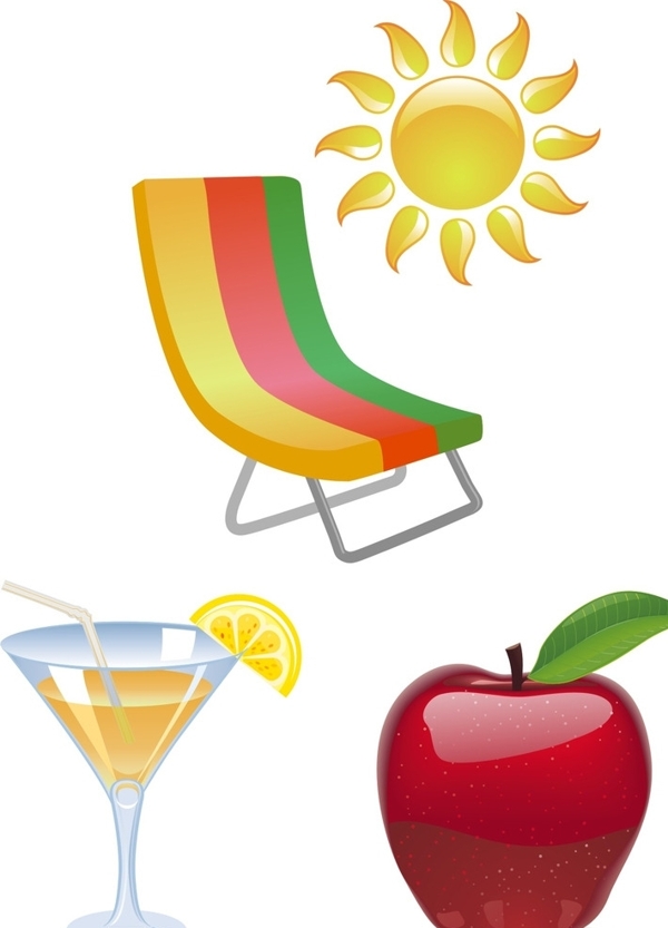 躺椅太阳饮品苹果
