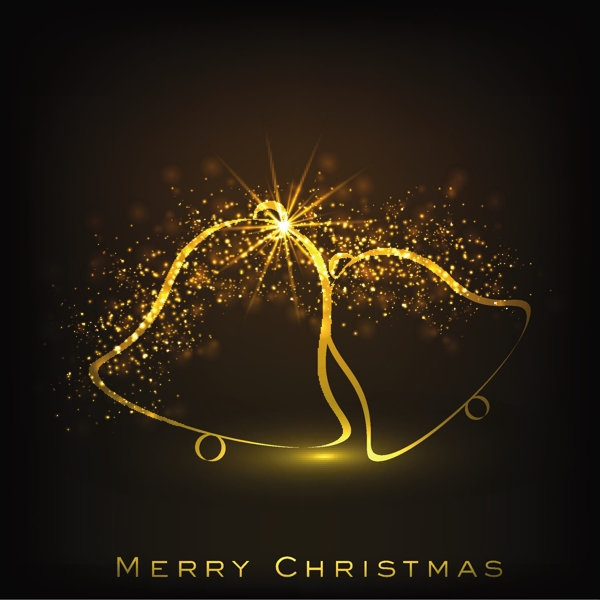 金色抽象线条铃铛诞节装饰