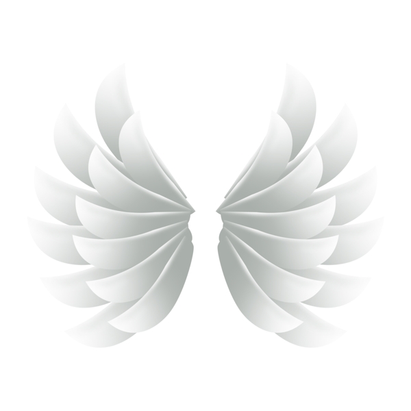立体白色卡通天使翅膀素材元素