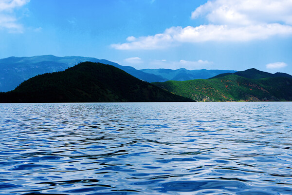 湖泊海面自然生态旅游背景素材