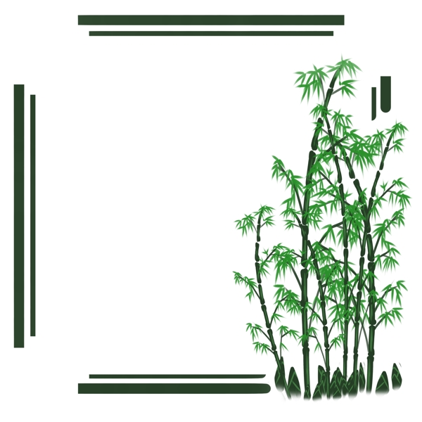 边框植物竹子清淡绿色