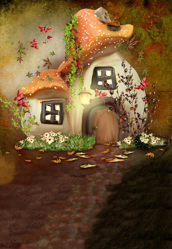 梦幻蘑菇小屋图片
