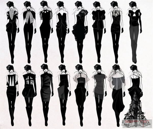 16款黑色女装设计图