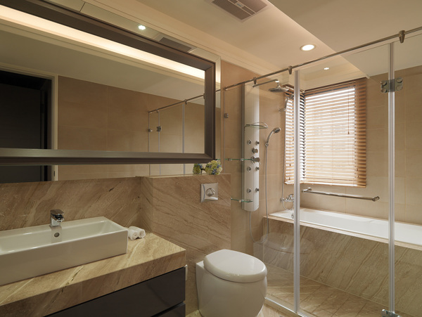 欧式华丽瓷砖浴室效果图