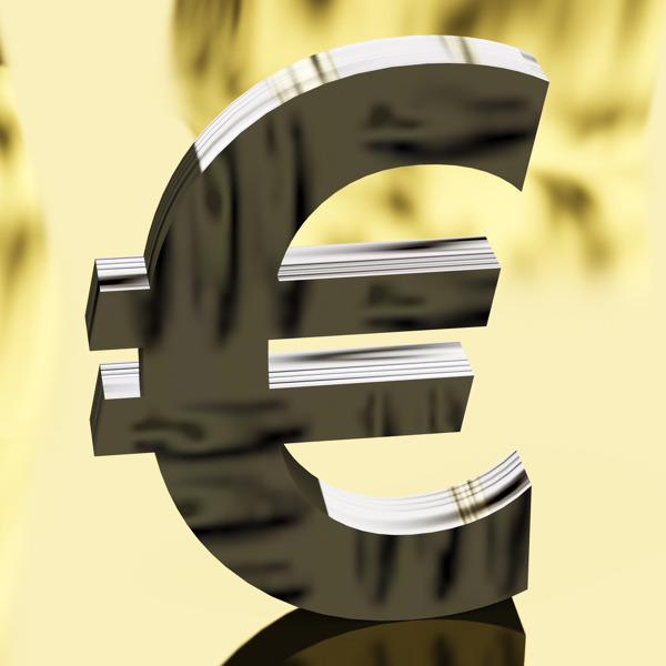 银欧元符号为金钱或财富的象征
