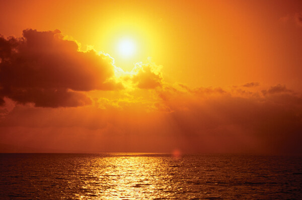大海夕阳风光图片