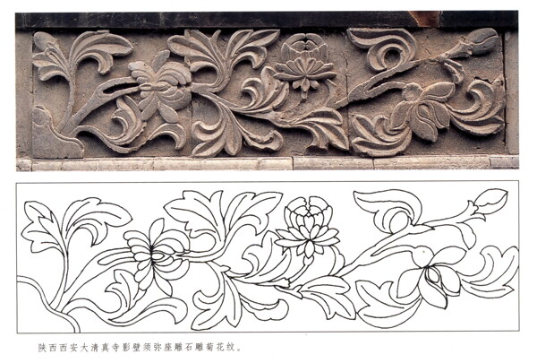 古代建筑雕刻纹饰草木花卉梅兰竹菊