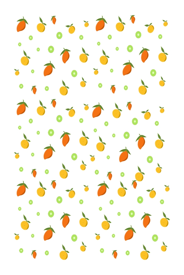 手绘橘子水果底纹插画