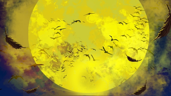 万圣节恐怖月亮蝙蝠背景设计