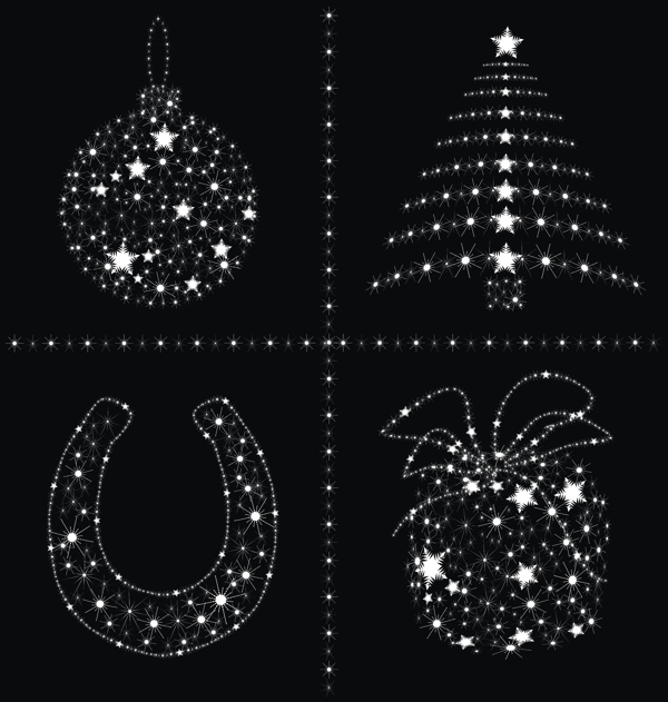 2014圣诞星装饰元素矢量图03