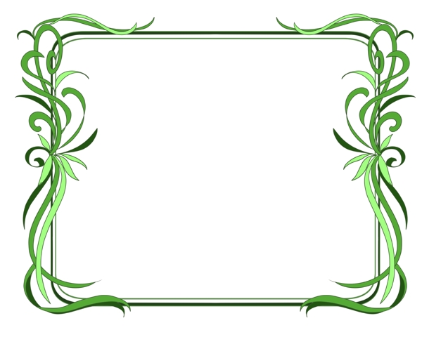 绿色的花藤的边框