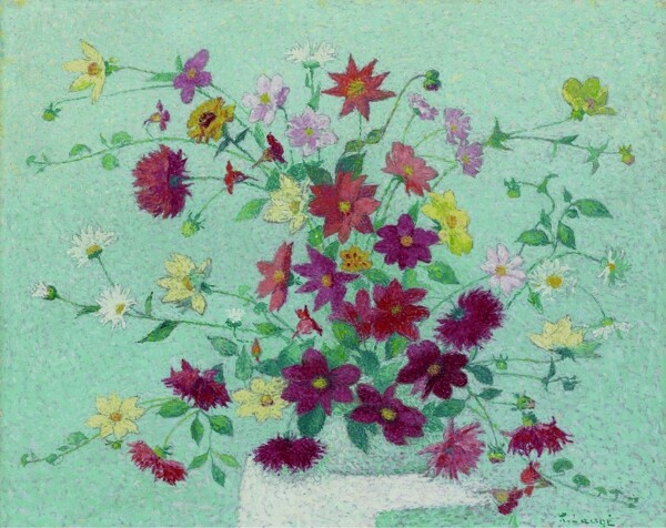 AchilleLaugeVasewithFlowers花卉水果蔬菜器皿静物印象画派写实主义油画装饰画