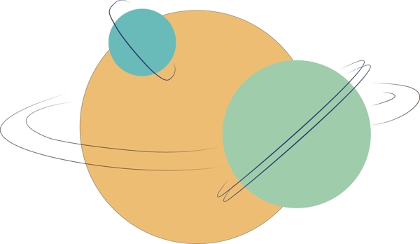扁平风的卡通组合星球图标