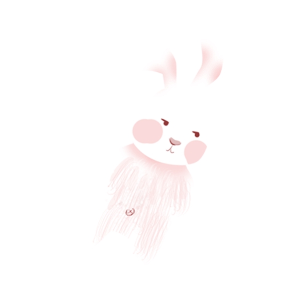 可爱呆萌白色小兔子