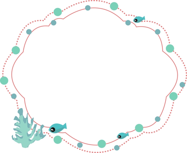 小鱼可爱边框插画