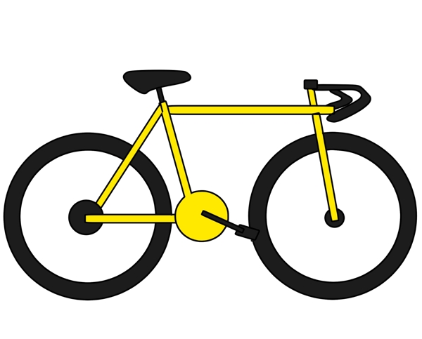 一辆黄色自行车插画