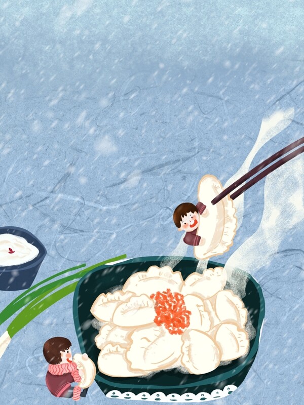 创意冬至水饺背景设计
