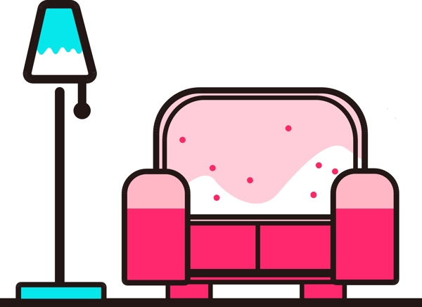 MEB简单彩色可爱沙发AI素材
