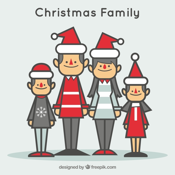 可爱的圣诞家庭