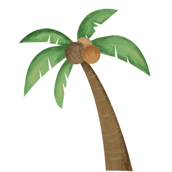 绿色卡通椰子树