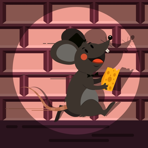 创意偷走奶酪的老鼠跑