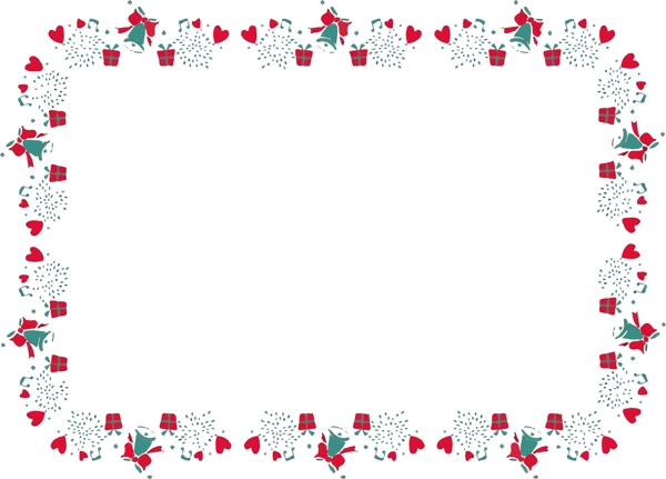 简约风铃铛礼物盒可商用矢量圣诞边框