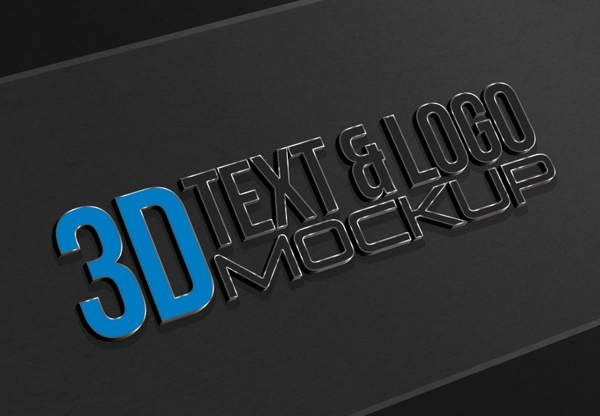 3D立体纹理标志logo贴图样机展示素材