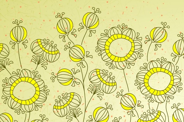 金黄手绘向日葵背景