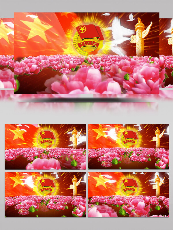 红旗飘扬祖国花朵成长建设中国梦党政视频