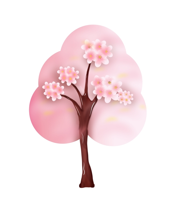 美丽的粉色樱花树