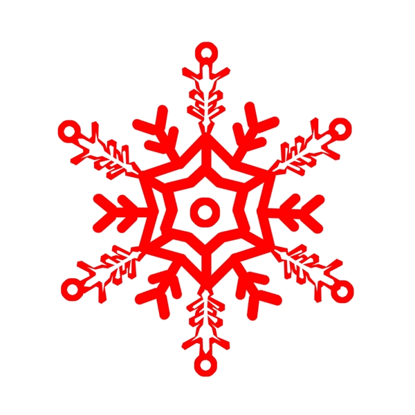 浪漫雪花图标圣诞节红色冬季卡通商用素材