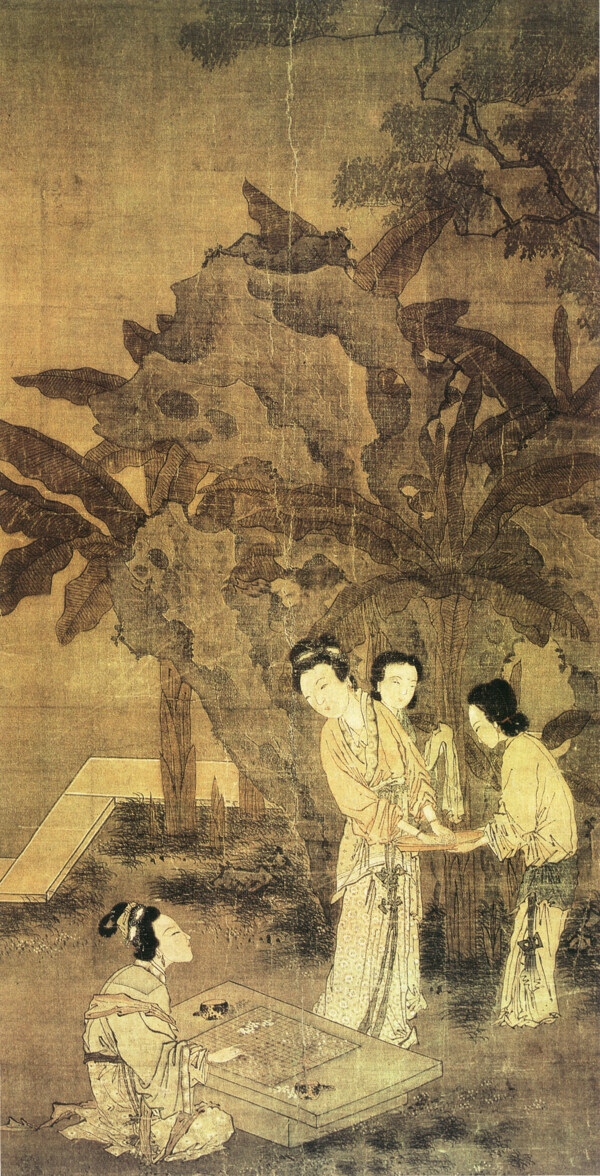 芭蕉美人图人物画中国古画0349