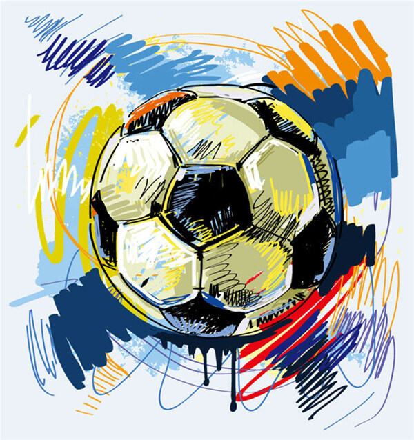 足球抽象彩绘背景