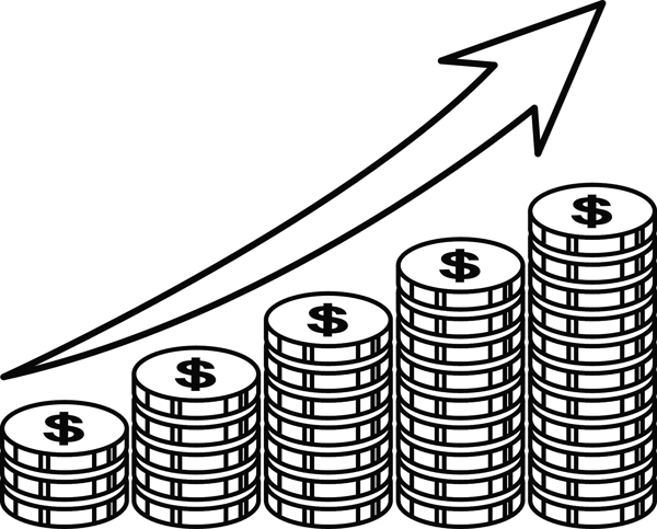 显示黄金与提高箭增加货币