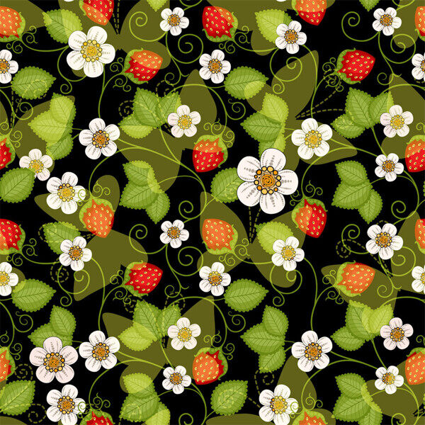 草莓花朵图案图片