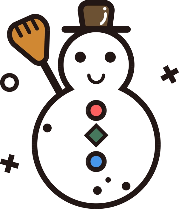 冬季元素小雪人图标可商用元素