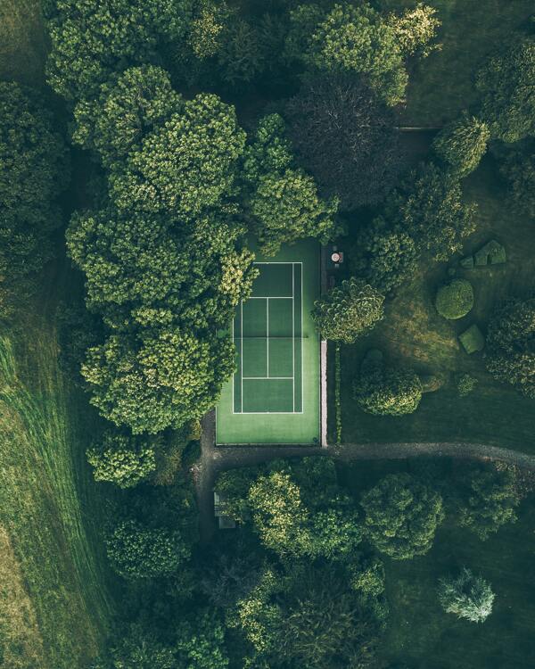 网球场树林