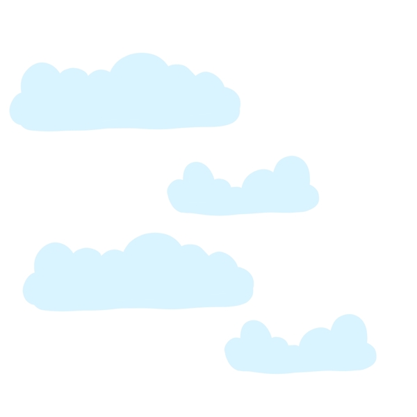 云朵手绘卡通系列蓝色