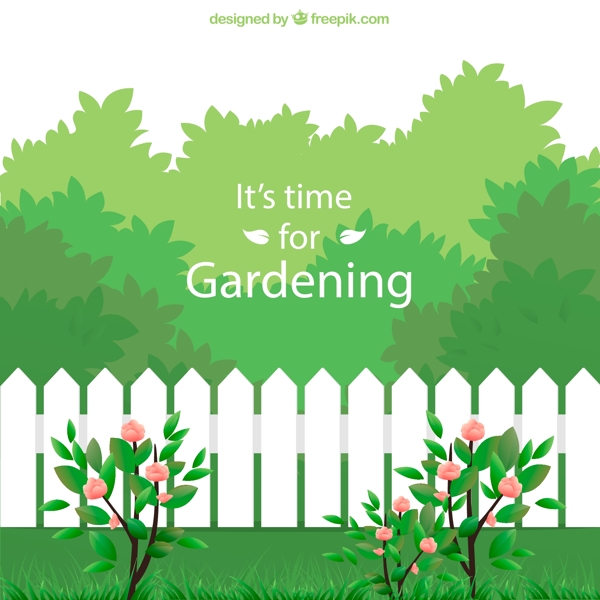 绿色花园插画图片